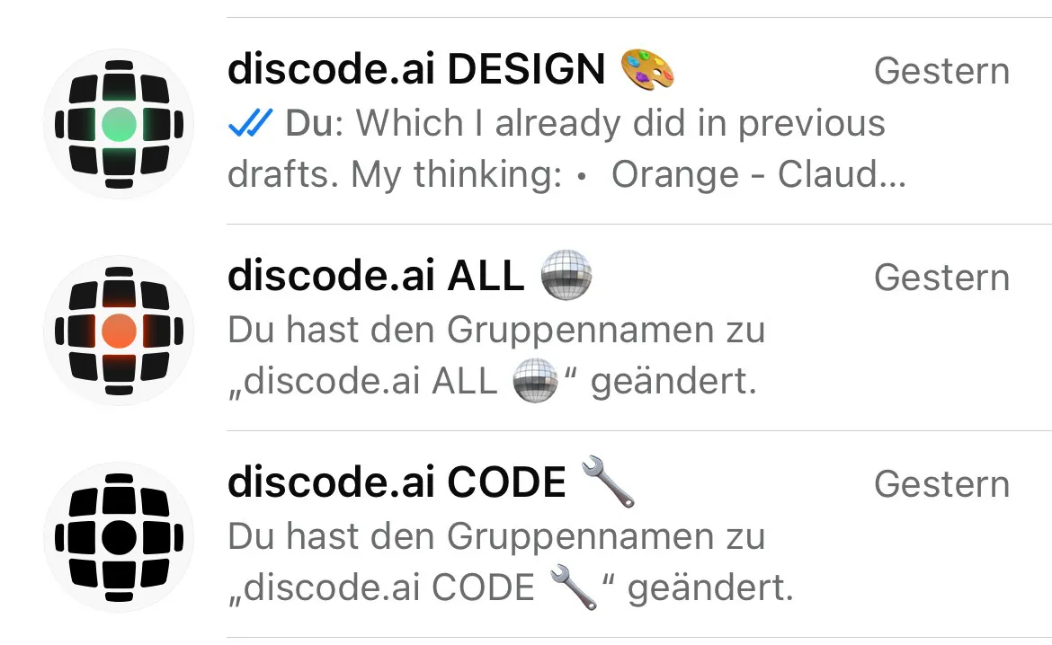 WhatsApp-Gruppen für Design, Code und Allgemeines